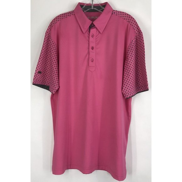 G Mac By Kartel Men's Pink Short Sleeve Golf Polo Shirt Size Medium M Polkadot - Picture 1 of 8